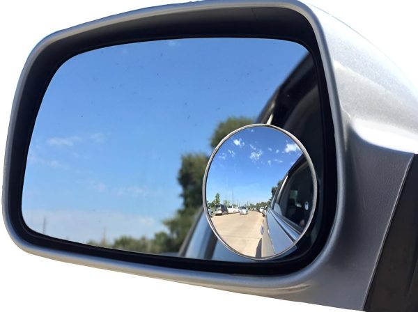 2 Pcs Car Round Mirror Original Glass Rear View Blind Spot Side Mirror Wide-angle 360 Lens