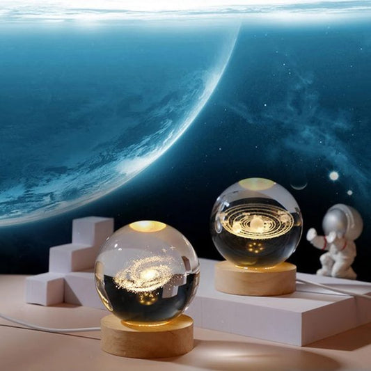 3D Galaxy Solar System Crystal Ball Night Light (random Designs)